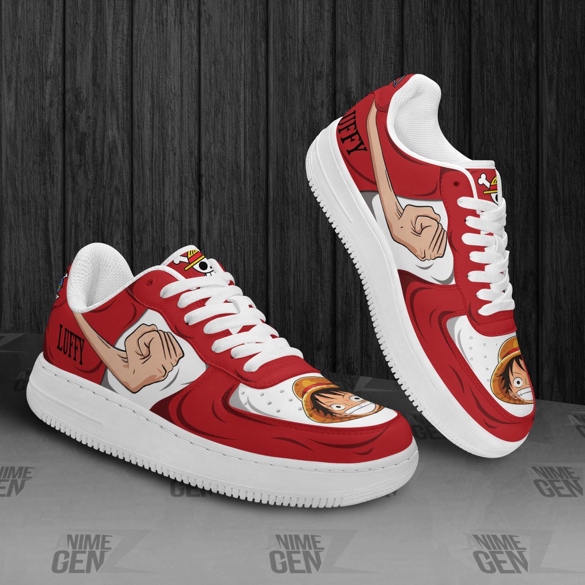 One Piece Lufffy Punch Air Sneakers Custom Anime Shoes