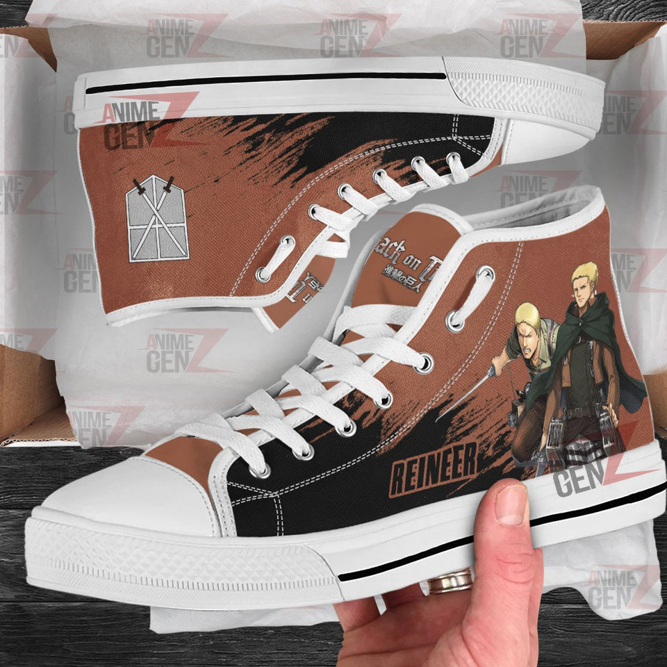 Attack On Titan Reineer High Top Shoes Custom Anime Sneakers