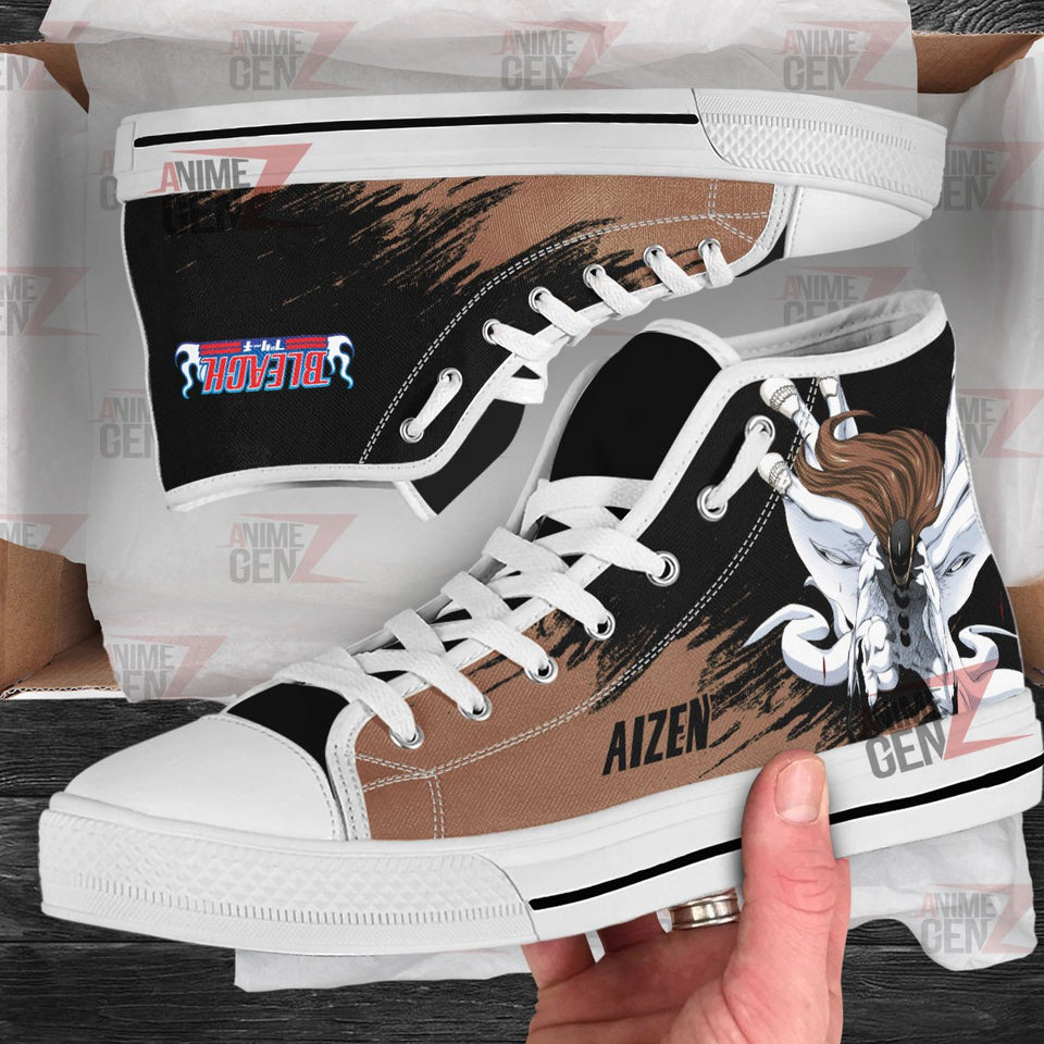 Bleach Aizen Sosuke High Top Shoes Custom Anime Sneakers