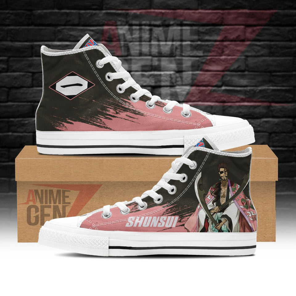 Bleach Shunsui Kyoraku High Top Shoes Custom Anime Sneakers