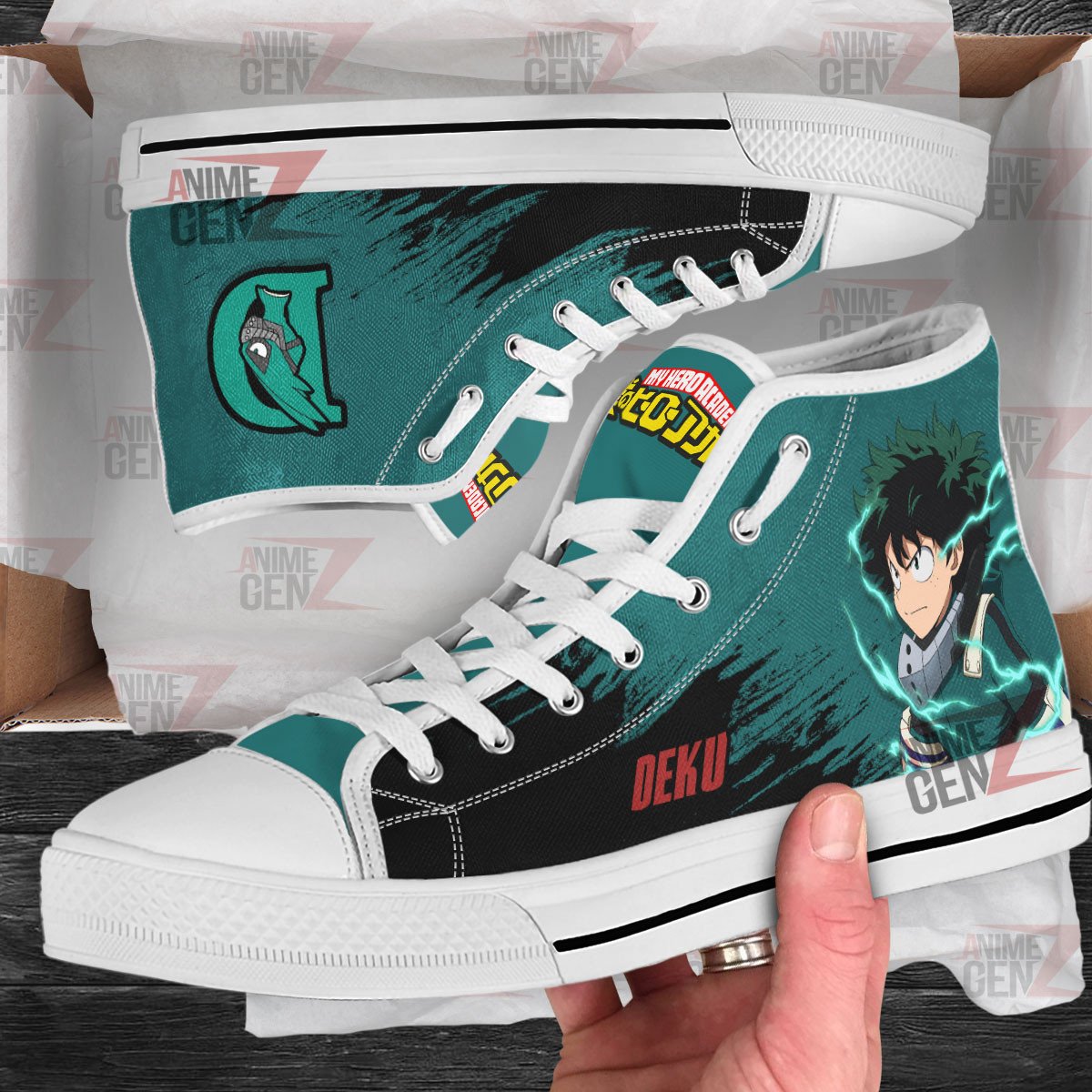 BNHA Deku Midoriya Izuku High Top Shoes Custom Anime Shoes