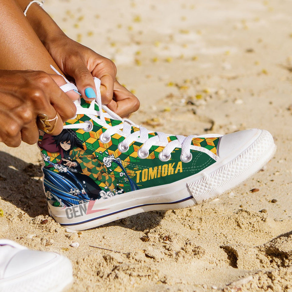 Demon Slayer Giyu Tomioka High Top Shoes Custom Anime Shoes