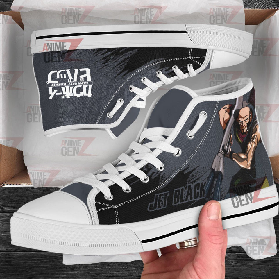 Cowboy Bebop Jet Black High Top Shoes Custom Anime Sneakers