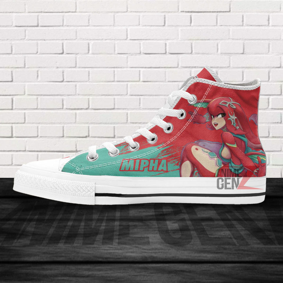 Legend Of Zelda Mipha High Top Shoes Custom Anime Shoes