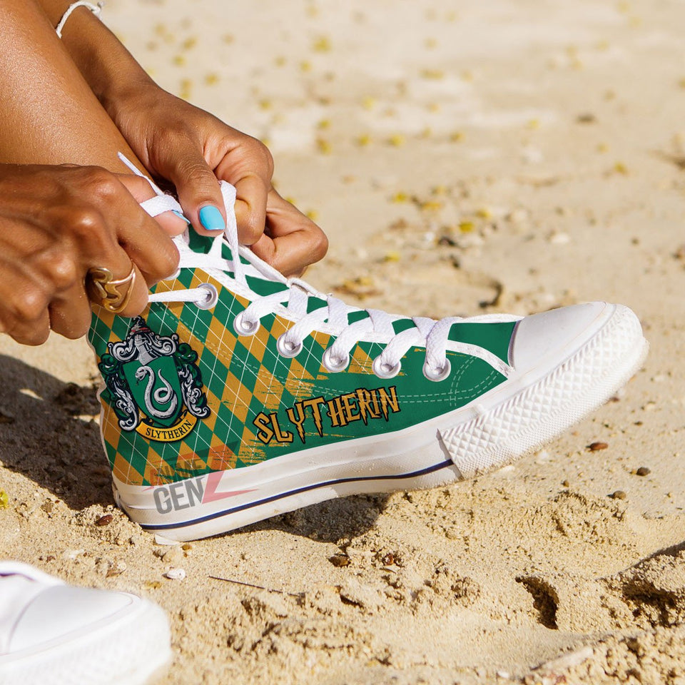 Harry Potter Slytherin High Top Shoes Custom Anime Shoes