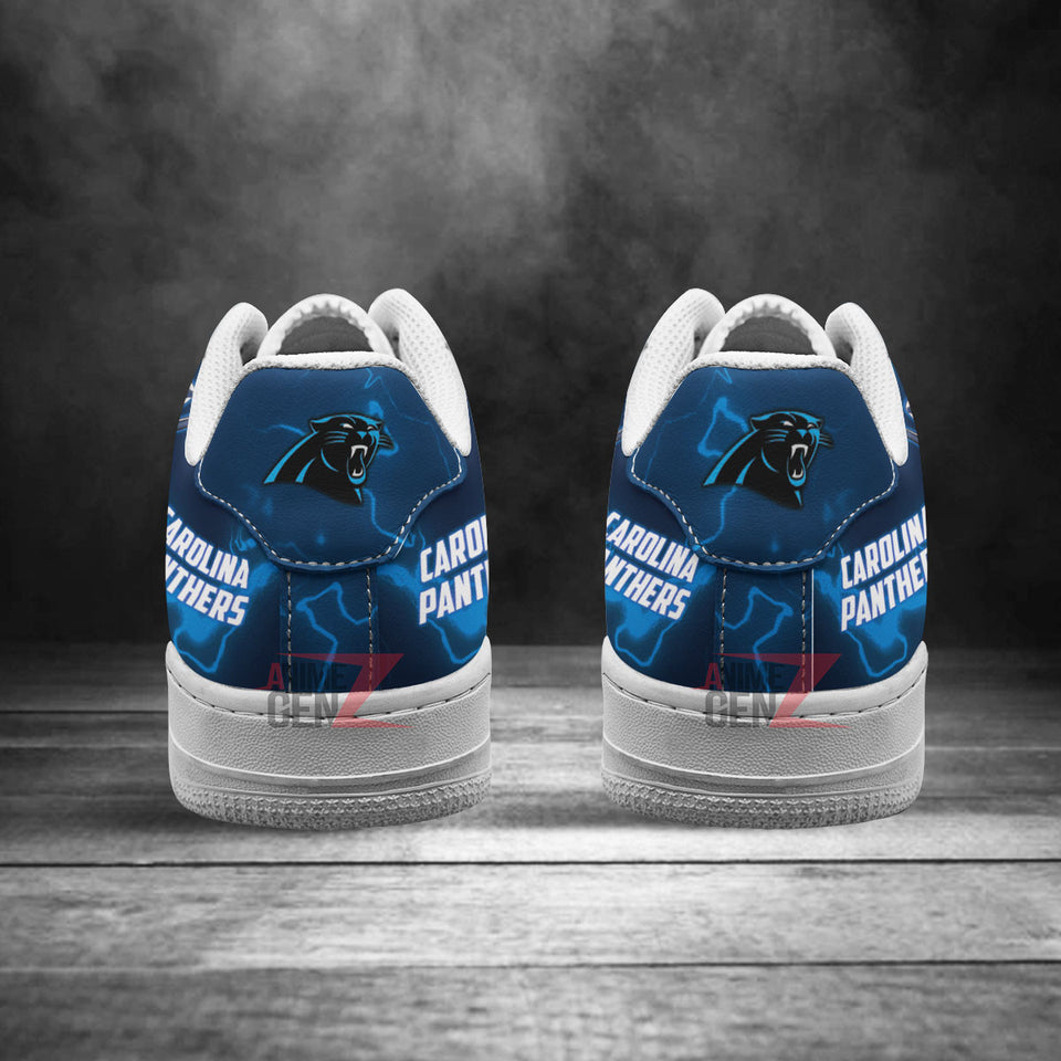 Carolina Panthers Air Sneakers Mascot Thunder Style Custom NFL Sport Shoes