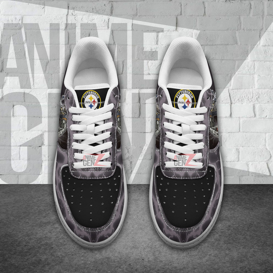 Pittsburgh Steelers Air Sneakers Mascot Thunder Style Custom NFL Sport Shoes