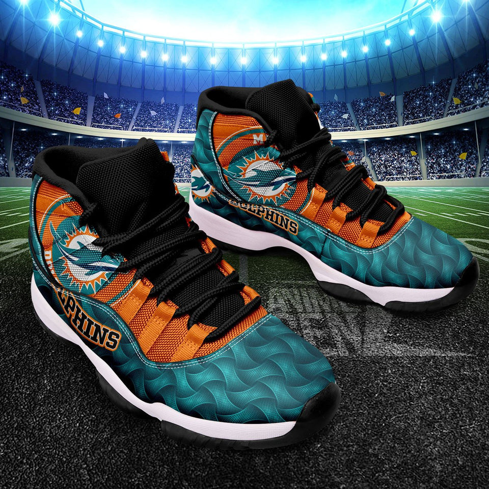 Miami Dolphins Air Jordan 11 Sneakers NFL Custom Sport Shoes