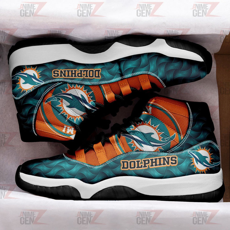 Miami Dolphins Air Jordan 11 Sneakers NFL Custom Sport Shoes